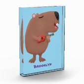 Cute singing capybara ukulele cartoon fotoblokken (Links)