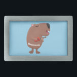 Cute singing capybara ukulele cartoon gesp<br><div class="desc">Dit gelukkige capybara zingt en speelt de ukulele. Ontworpen in de stijl van de leuke cartoon illustratie.</div>