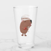 Cute singing capybara ukulele cartoon glas (Achterkant)