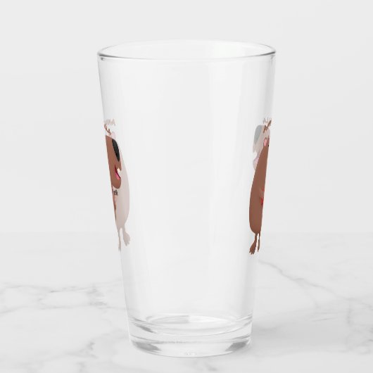 Cute singing capybara ukulele cartoon glas (Links)