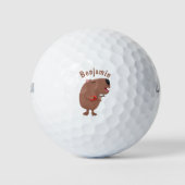 Cute singing capybara ukulele cartoon golfballen (Voorkant)