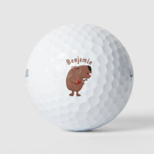 Cute singing capybara ukulele cartoon golfballen