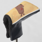 Cute singing capybara ukulele cartoon golfheadcover (3/4 voorkant)