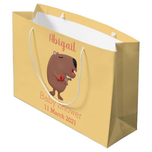 Cute singing capybara ukulele cartoon groot cadeauzakje (Achterkant Gekanteld)