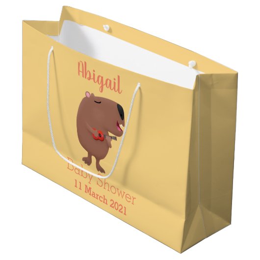 Cute singing capybara ukulele cartoon groot cadeauzakje (Voorkant Gekanteld)