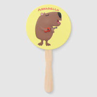Cute singing capybara ukulele cartoon