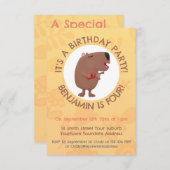 Cute singing capybara ukulele cartoon kaart (Voorkant / Achterkant)