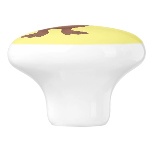 Cute singing capybara ukulele cartoon keramische knop (Zijkant)