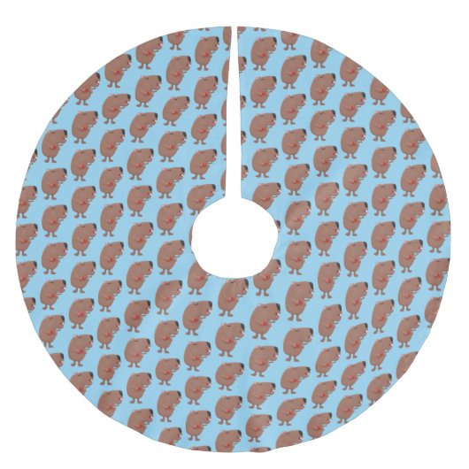 Cute singing capybara ukulele cartoon kerstboom rok (Voorkant)