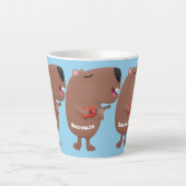 Cute singing capybara ukulele cartoon latte mok (Voorkant)