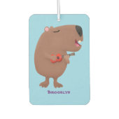 Cute singing capybara ukulele cartoon luchtverfrisser (Voorkant)