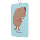 Cute singing capybara ukulele cartoon luchtverfrisser (Links)