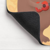 Cute singing capybara ukulele cartoon muismat (Hoek)