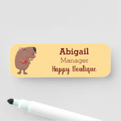 Cute singing capybara ukulele cartoon naamplaatje (In situ)