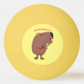 Cute singing capybara ukulele cartoon pingpongbal (Achterkant)