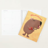 Cute singing capybara ukulele cartoon planner (Display)