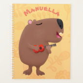 Cute singing capybara ukulele cartoon planner (Voorkant)