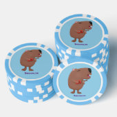 Cute singing capybara ukulele cartoon poker chips (Opstapeling)