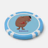 Cute singing capybara ukulele cartoon poker chips (Enkel)