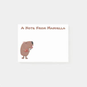 Cute singing capybara ukulele cartoon post-it® notes
