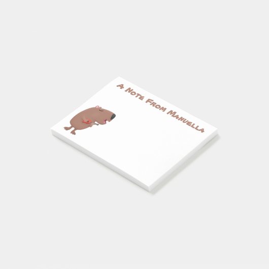 Cute singing capybara ukulele cartoon post-it® notes (Schuin)