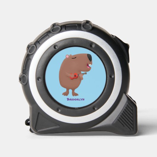 Cute singing capybara ukulele cartoon rolmaat (Voorkant)