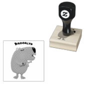 Cute singing capybara ukulele cartoon rubberstempel (Gestempeld)