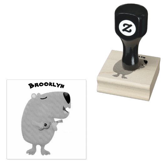 Cute singing capybara ukulele cartoon rubberstempel (Gestempeld)