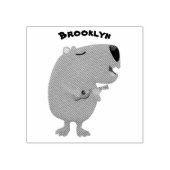 Cute singing capybara ukulele cartoon rubberstempel (Afrduk)