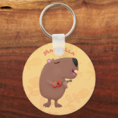 Cute singing capybara ukulele cartoon sleutelhanger (Voorkant)