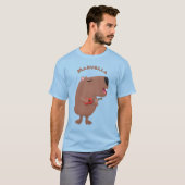Cute singing capybara ukulele cartoon t-shirt (Voorkant volledig)