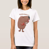 Cute singing capybara ukulele cartoon t-shirt (Voorkant)