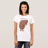 Cute singing capybara ukulele cartoon t-shirt (Voorkant volledig)