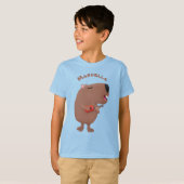Cute singing capybara ukulele cartoon t-shirt (Voorkant volledig)