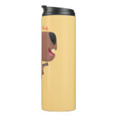 Cute singing capybara ukulele cartoon thermosbeker (Geroteerd rechts)