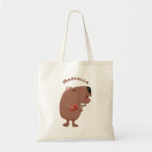 Cute singing capybara ukulele cartoon tote bag (Voorkant)