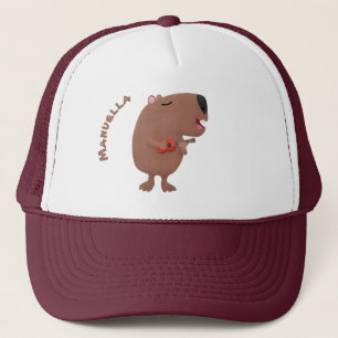 Cute singing capybara ukulele cartoon trucker pet