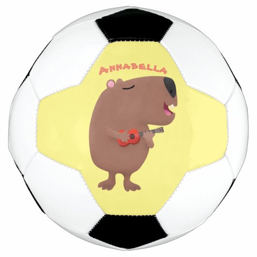 Cute singing capybara ukulele cartoon voetbal (Voorkant)