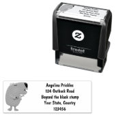 Cute singing capybara ukulele cartoon  zelfinktende stempel (In situ)