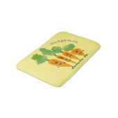 Cute singing carrot cartoon illustratie badmat (Gekanteld)