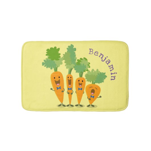 Cute singing carrot cartoon illustratie badmat (Voorkant)