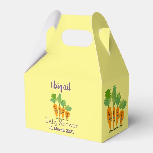 Cute singing carrot cartoon illustratie bedankdoosjes (Voorkant Zijde)