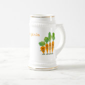 Cute singing carrot cartoon illustratie bierpul (Voorkant rechts)