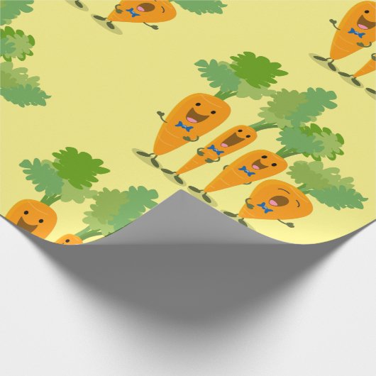 Cute singing carrot cartoon illustratie cadeaupapier (Hoek)