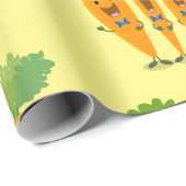 Cute singing carrot cartoon illustratie cadeaupapier (Rol Hoek)