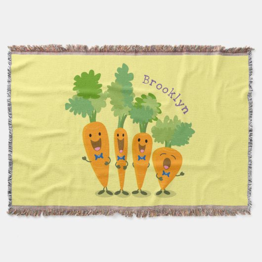 Cute singing carrot cartoon illustratie deken (Voorkant)