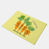 Cute singing carrot cartoon illustratie deurmat (Schuin)