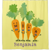 Cute singing carrot cartoon illustratie douchegordijn (Voorkant)