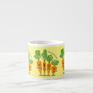 Cute singing carrot cartoon illustratie espresso kop