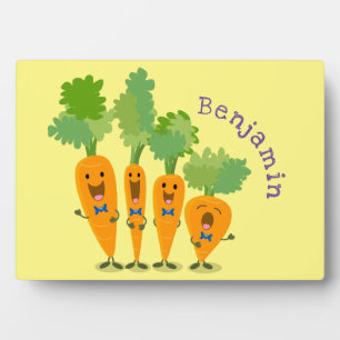 Cute singing carrot cartoon illustratie fotoplaat